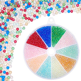130g 10 цвета diy нейл-арт украшения мини стеклянные бусины, крошечные шарики ногтей икрой, с покрытием AB цвета, круглые, без отверстия 