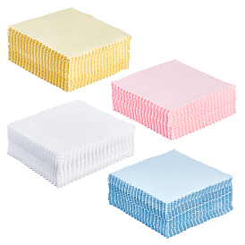 Ahademaker 200 простыни 4 цвета двухсторонняя замша салфетка для полировки серебра, ткань для чистки ювелирных изделий, чистящее средство для стерлингового серебра, квадратный