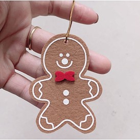 Felt Pendant Decorations, Christmas Theme, Gingerbread Man