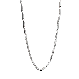 201 Stainless Steel Rectangle Bar Link Chain Necklaces