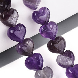 Природный аметист нитей бисера, сердце
