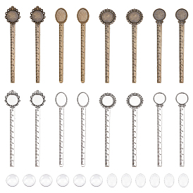 16шт 8 стили сплав линейка закладка кабошон настройки, 20кабошоны из прозрачного стекла