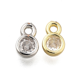 Подвески латунные горный хрусталь, долговечный, без свинца и без кадмия, круглый шарм