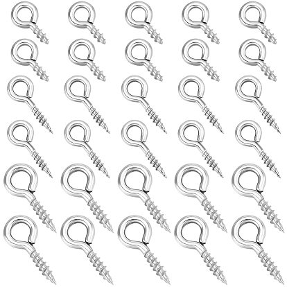 600 шт. 3 стили 304 нержавеющая сталь винт рым штифт скобы, за половину пробурено бисера