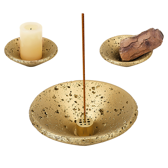 Подставка для благовоний из цемента и латуни, печь для ароматерапии, домашний декор