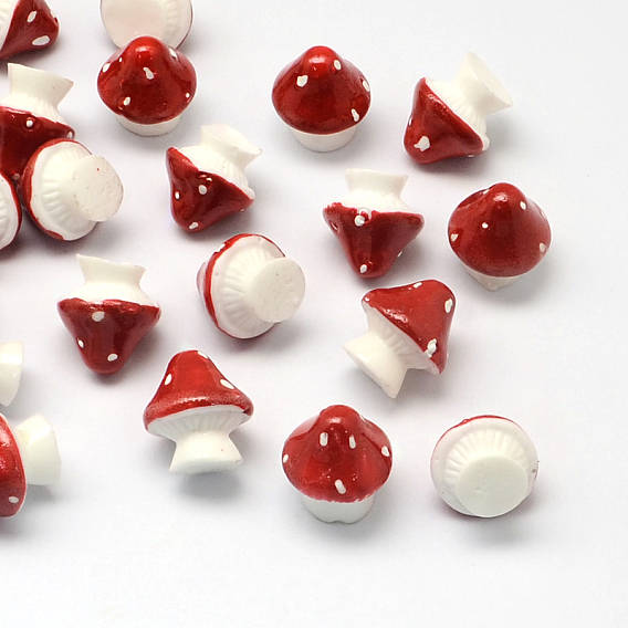 Mushroom Resin Decoden Cabochons, Imitation Food, 16x14.5mm