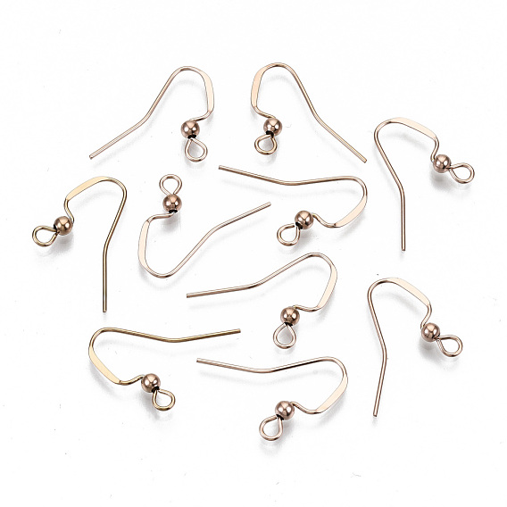 304 Stainless Steel Earring Hooks, Ear Wire, with Horizontal Loop, Cadmium Free & Nickel Free & Lead Free