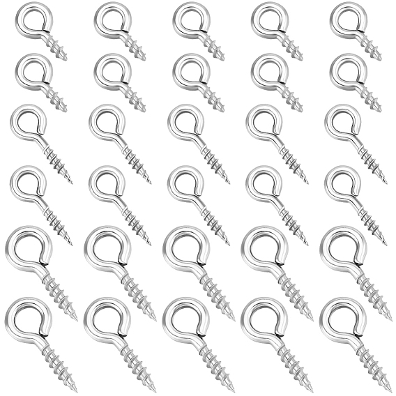 600 шт. 3 стили 304 нержавеющая сталь винт рым штифт скобы, за половину пробурено бисера