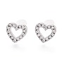 Серьги-гвоздики в форме сердца из сплава и прозрачного кубического циркония ко Дню святого Валентина, с 925 штырями стерлингового серебра