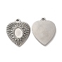 Valentine's Day 304 Stainless Steel Pendant Cabochon Settings, Heart Charms