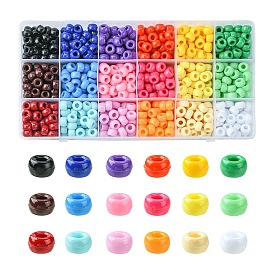 810Pcs 18 Colors Opaque Plastic Beads, Barrel