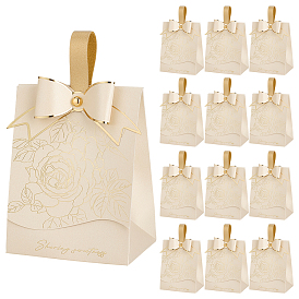 Floral Printed Paper Candy Tote Boxes, Rectangle