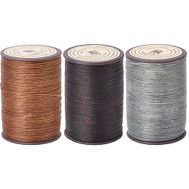 3 рулон 3 цвета плоская вощеная полиэфирная нить веревка, микро шнур макраме, для шитья кожи