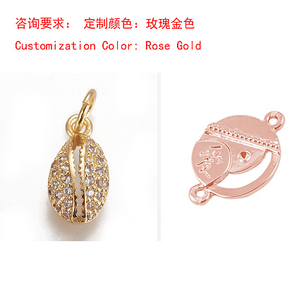 Латунные микропаве прозрачные кубические циркониевые подвески, каури оболочки, прозрачные