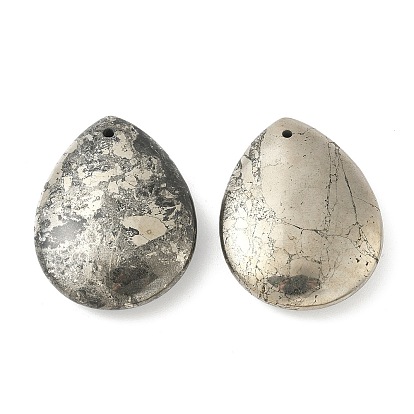 Подвески из натурального пирита в форме капли