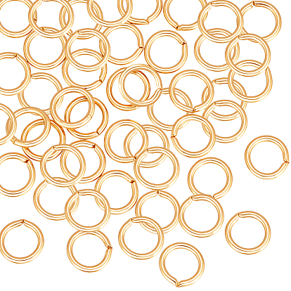 30шт. соединительных колец с покрытием из желтого золота, открытые кольца прыжок, 1/20 14 к золоту, без кадмия, без никеля и без свинца