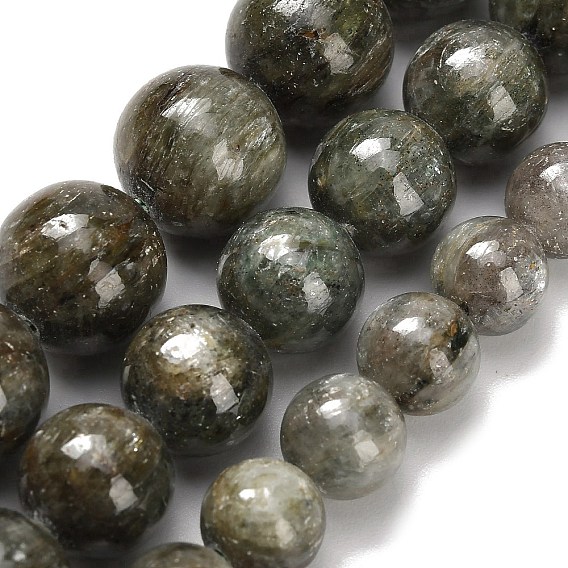 Бусы из натурального зеленого кианита, круглые, класс А