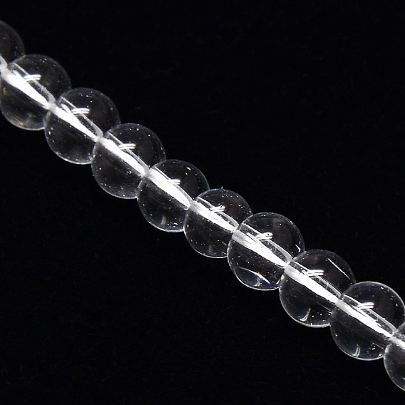 Crystal Glass Round Beads Strands, 6mm, Hole: 1mm, about 69pcs/strand, 16.1 inch
