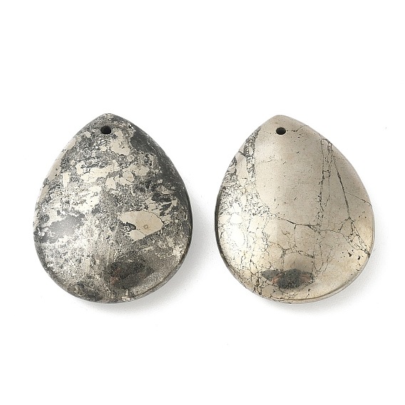 Подвески из натурального пирита в форме капли