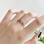 925 Sterling Silver Finger Rings, Ring, with Cubic Zirconia Horse Eye & Rectangle for Women, Real Platinum Plated