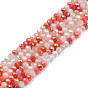 Стеклянные бусины с гальваническим покрытием , с покрытием AB цвета, граненые, рондель