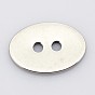 2-Hole Flat Oval 201 Stainless Steel Sewing Buttons for Bracelet Making, 12x17x1mm, Hole: 2mm