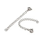 304 Stainless Steel Curb Chain Extender, End Chains, with Spring Ring Clasp