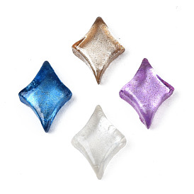 Spray Painted Transparent Resin Cabochons, Rhombus