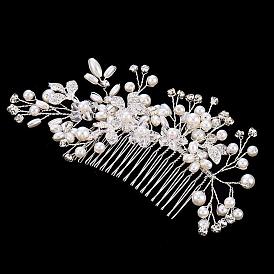 Peigne à cheveux de mariée en perles et strass - accessoires de mariée internationaux