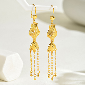 Серьги-кольца из сплава с кисточками