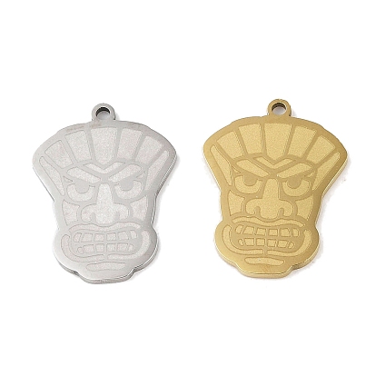 201 Stainless Steel Pendants, Tiki Mask Charm