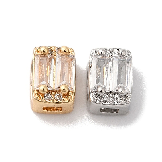 Латунные микропаве из прозрачного кубического циркония, без кадмия, без никеля и без свинца, прямоугольные