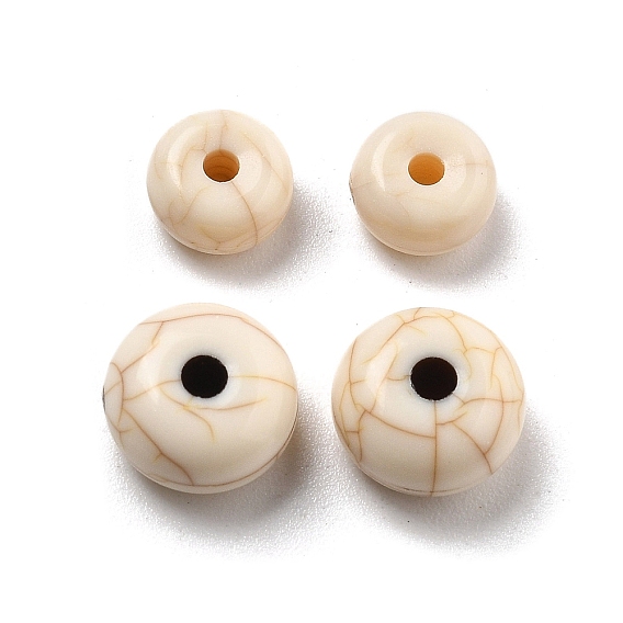 Хрустящие непрозрачные акриловые бусины, имитация бирюзовый, диск