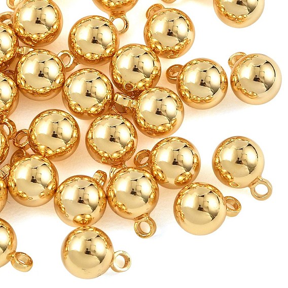 SHEGRACE Brass Charms, Long-Lasting Plated, Cadmium Free & Nickel Free & Lead Free, Round