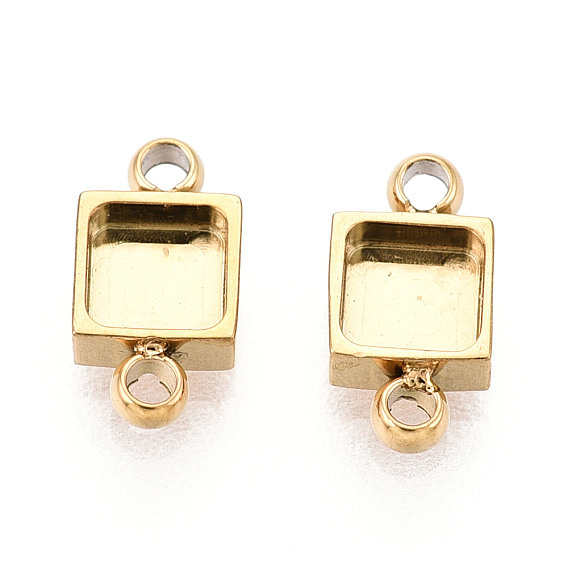 304 оправы для кабошонов из нержавеющей стали, квадратный, ионное покрытие (ip)