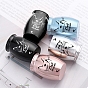 Aluminium Alloy Cremation Urn, For Commemorate Pet Cat Cremains Container, Column with Cat & Word Cat Mom Pattern