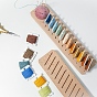 Wood Bobbin Rack for Embroidery Floss, Embroidery Thread Organizer, Rectangle