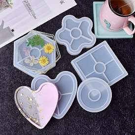 Coaster DIY Food Grade Silicone Mold, Resin Casting Molds, for UV Resin, Epoxy Resin Craft Making
