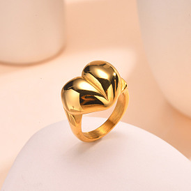 Stainless Steel Heart Finger Rings for Women