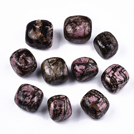 Natural Rhodonite Beads, Healing Stones, for Energy Balancing Meditation Therapy, Tumbled Stone, Vase Filler Gems, No Hole/Undrilled, Nuggets