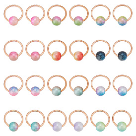 240 шт. 12 цвета, АБС-пластик, имитация жемчуга, маркеры для фиксации стежков, с кольца прыжок железа, круглые, золотые
