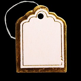 Rectangle Blank Hang tag, Jewelry Display Paper Price Tags, with Cotton Cord, 23x17.5x0.2mm, Hole: 2mm, 500pcs/bag