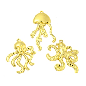 304 Stainless Steel Pendants, Real 18K Gold Plated, Jellyfish & Octopus Charm