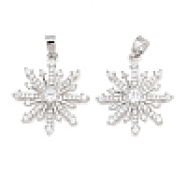 Рождественские подвески из латуни с микропаве из прозрачных кубических цирконий, прелести снежинки