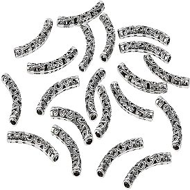 Tibetan Style Alloy Tube Beads, Hollow