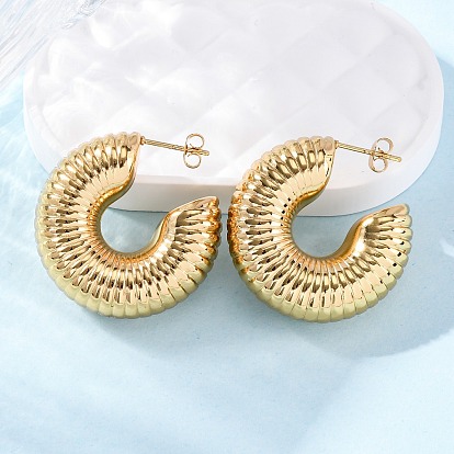 C-образные 304 серьги-гвоздики из нержавеющей стали для женщин