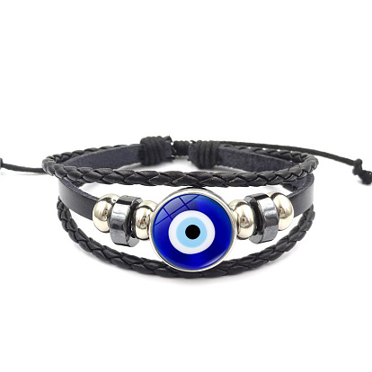 Blue Türkiye Evil Eye Bracelet Men's and Women's Jewelry Multilayer Braided Beaded Hand Jewelry