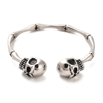304 Stainless Steel Cuff Bangles, Skull