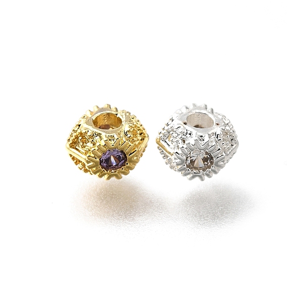 Латунные микропаве прозрачные кубические бусины, полигоны и цветы