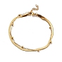 PVD Vacuum Plating 304 Stainless Steel Multi-strand Bracelet, Satellite & Herringbone Chains 2 Layer Bracelet for Women